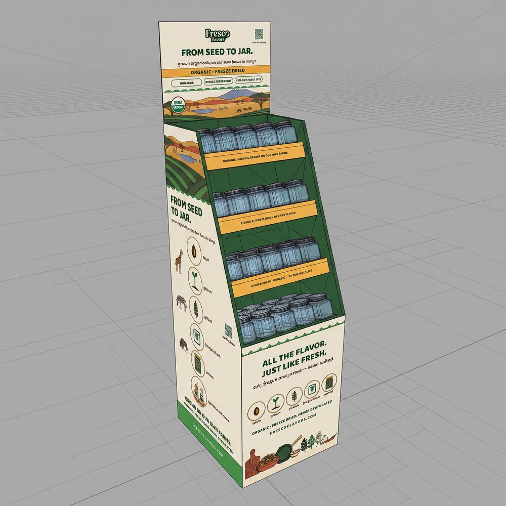 Rendered temporary retail display concept